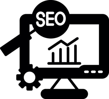 Optimized Website SEO Strategy Glyph vector