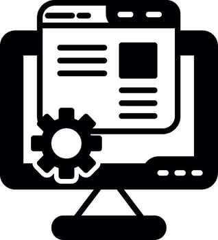 Automated Blog Content Management Glyph vector