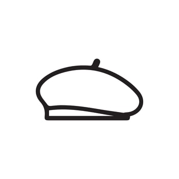 Stylish Beret Illustration A Timeless Fashion Icon in Outline Form vector