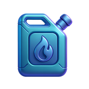 Modern Blue Fuel Canister with Flame Icon for Future Energy png