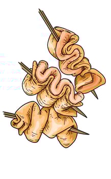 Street food art oden on white background vector