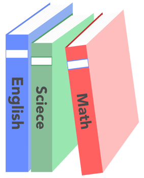 English, science, math text book png