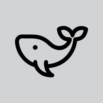 Detailed Blue Whale LINE DRAW vector