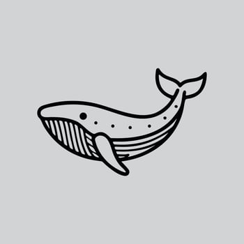 Hand Drawn Blue Whale Artwork vector