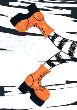 Mystic and whimsical poster in grunge and underground style. Halloween and spooky art vector