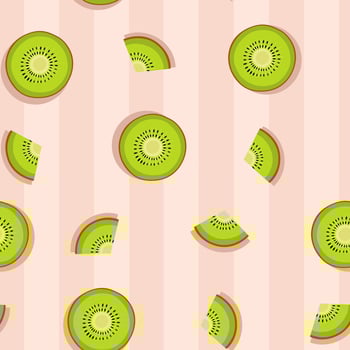 Pattern of sliced kiwi fruits vector