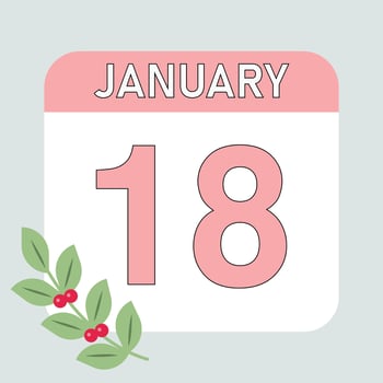 calendar aesthetic pink icon minimalist january vector