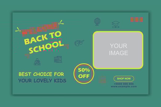Welcome Back to School Promotion Cover Banner with Discount Offer vector