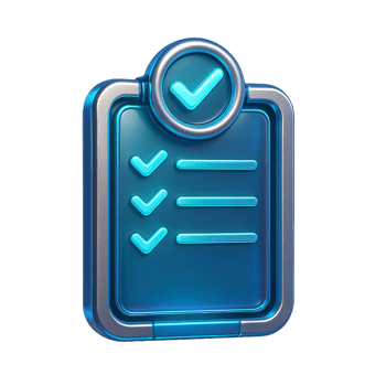 Icon for Future Management with Blue Check Marks and Clipboard Design png