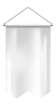 white hanging fabric banner vector