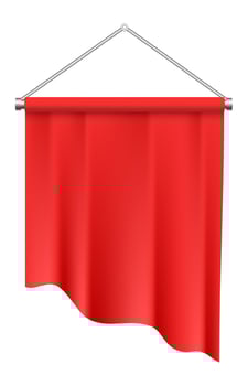 Red curtain hanging on a rod vector