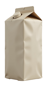 Beige paper carton container for beverages and food products png