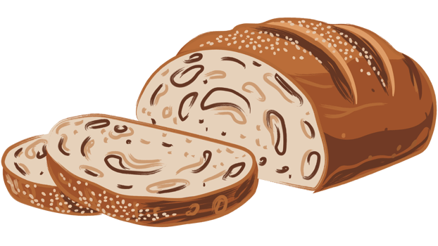 Sliced bread slices on a transparent background png