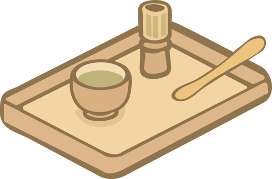 Isometric Illustration of Matcha Tea Set png