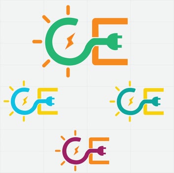 CE Letter Initial Logo Design Template Illustration vector