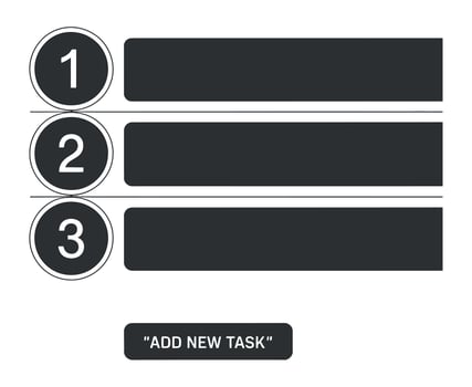 Simple numbered list template with add new task button vector