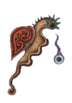 Hand drawn Snail Monster illustration png