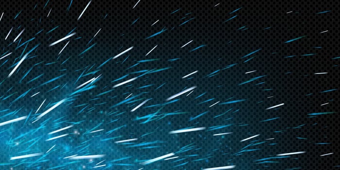 Blue flame and smoke wallpaper with abstract neon glow and icy sparks. texture blends magic particles, heat, and fog. Dark background with flying embers, bokeh, and glowing energy. vector