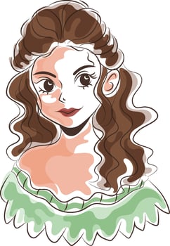 latin woman doodle hand drawn vector