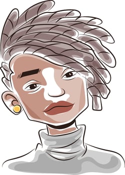 afro boy doodle style vector