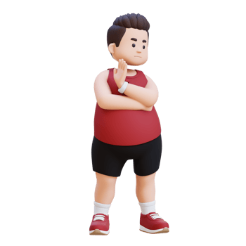 denial 3D plus size overweight man in Sportswear png