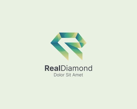 Creative letter r diamond logo vector