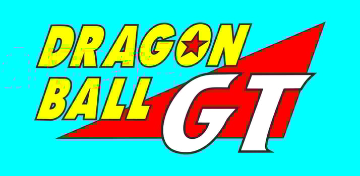 dragon ball gt logo on a turquoise background vector