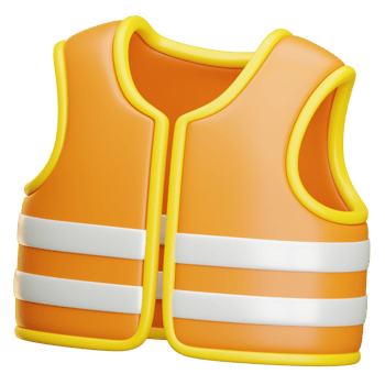 Orange safety vest with reflective stripes png