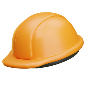 Orange safety helmet protecting construction workers png
