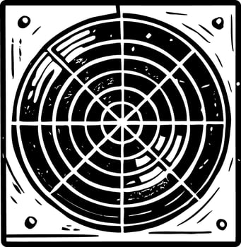 A vintage style illustration showing radar screen vector