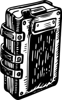 A vintage style illustration showing tactical notebook vector