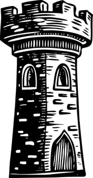 A vintage style illustration representing sentry tower vector