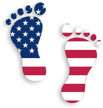 American Flag Footprint Icon 4th of July USA Independence Day Veterans Day png