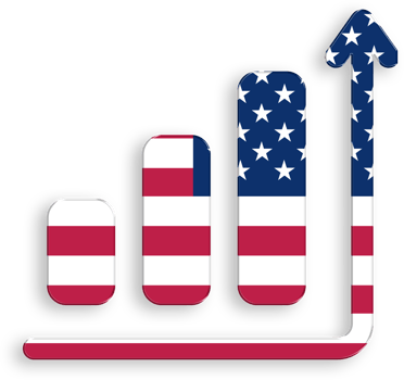American Flag Bar Graph Icon 4th of July USA Independence Day Veterans Day png