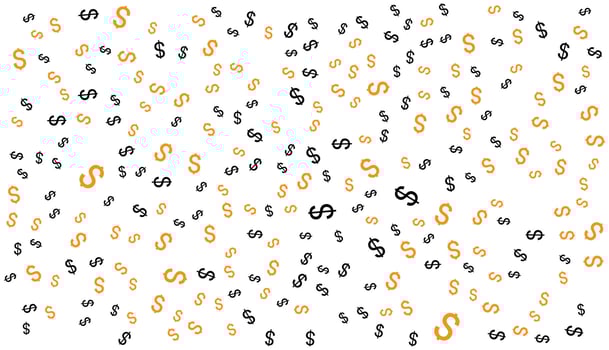 Abstract Dollar Symbols Pattern on White Background. vector
