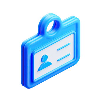 3D isometric blue ID badge png
