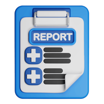 Medical report clipboard showing healthcare information png