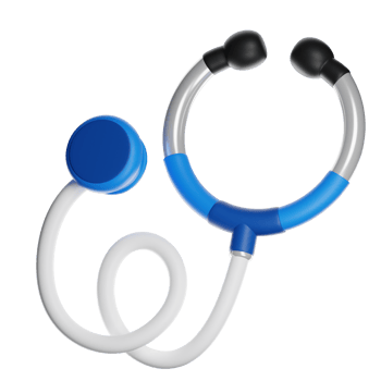 Blue and white 3d stethoscope representing healthcare png