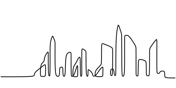 City Skyscrapers One Line Drawing for Marketing Agency vector