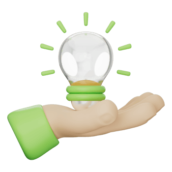Hand gesture holding eco bulb with leaf, symbolizing green idea, clean energy, efficient power, smart solution, renewable innovation, and sustainable technology 3d illustration png