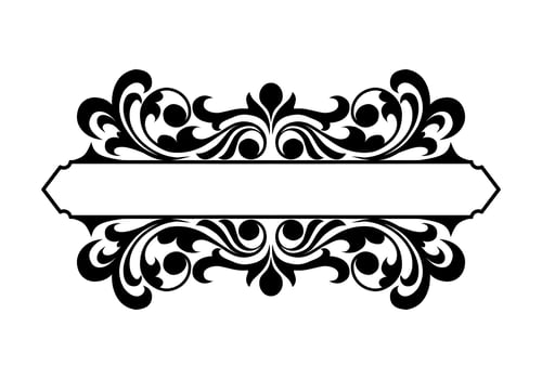 vintage frame border floral tags name. With white background vector