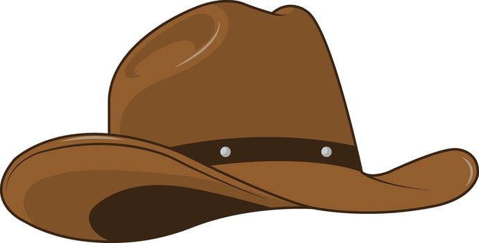 Brown Cowboy Hat Illustration with Cartoon Style. vector