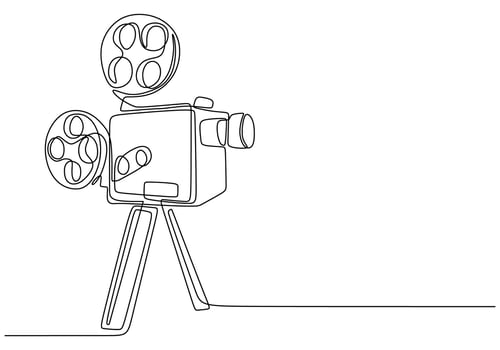 Retro Recorder One Line Drawing for Film Festival vector