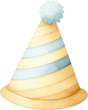 Brightly colored birthday party hat png