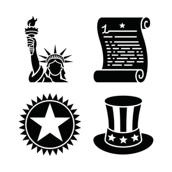Patriotic icons isolated on white background vector
