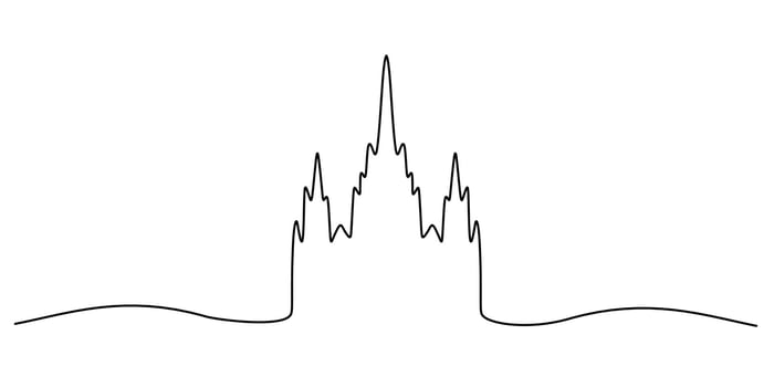Temple Continuous Line Drawing for Cultural Travel Poster vector