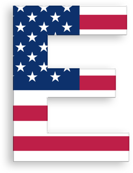American Flag Serif Font Alphabet Letter E 4th of July USA US Independence Day Veterans Day png