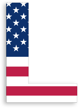 American Flag Serif Font Alphabet Letter L 4th of July USA Independence Day Veterans Day png