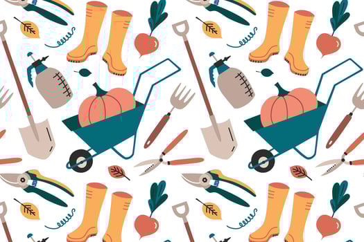 Gardening tools and accessories illustration vector