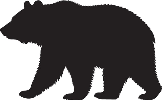 Black Bear solid black silhouette vector